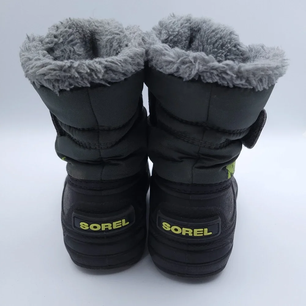 Sorel Commander Winter Snow Boots Fur Lined Waterproof Black Toddler Boys Size 9